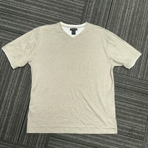 Method T Shirt Mens Size Large Tan  Striped V Neck